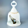 Винтажный коллекционный колокольчик Богемский Воскобойник из серии Певчие птицы Америки. Фарфор, деколь, золочение. The Danbury Mint, Западная Германия, 1970- ее годы.