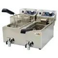 Фритюрница LILOMA FLT10+10 с краном 10л+10л, фритюрница профессиональная двойная для кафе, ресторана, электрофритюрница, 6кВт