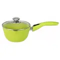 Ковш антипригарный 1,5л со съёмной ручкой и стеклянной крышкой Trendy style lime TM KUKMARA