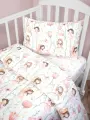 Детское постельное белье для новорожденных девочек. Простыня на резинке 60х120 см Цветочные феи