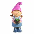 Фигура декоративная Девочка-гном с цветочком, 15*13*32см KSMR-713640/F712