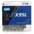 Цепь KMC X9 SL Silver, 116 звеньев, 9 скоростей, в коробке, с замком