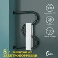 Полотенцесушитель Водяной Onix, модель Hit Direct Black Left 600x400, М-образный, Черный матовый, полный комплект, с защитой от электрокоррозии