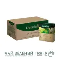 Чай GREENFIELD Green Melissa пак. зел. аром. лим, мята с добав. мелис. (1.50гx100п) картон double sachet 9 упаковок по 150 гр.