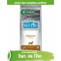 Farmina 12кг х 2шт Vet Life Diabetic диета при сахарном диабете сухой корм для собак