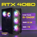 Игровой компьютер (Intel Core i5-12400F (2.5 ГГц), RAM 32 ГБ, SSD 1000 ГБ, RTX 4060 8gb, Windows 11), черный