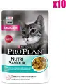 Влажный корм Pro Plan для взрослых кошек с чувствительным пищеварением или особыми предпочтениями в еде, с океанической рыбой в соусе, 85г, 10 шт.