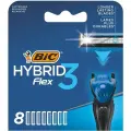 Сменные кассеты для мужской бритвы, BIC Hybrid 3 Flex, 8 шт