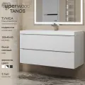Тумба под раковину для ванной подвесная Uperwood Tanos 100 см, белая