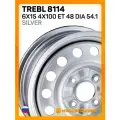 Автомобильные диски Trebl 8114 6x15 4x100 ET 48 Dia 54.1 Silver