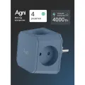 Тройник для розетки, AGNI, 4 розеток, разветвитель электрический, защитные шторки