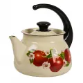 Чайник для плиты эмал 3,0л сфер конс/руч с рис, слоновая