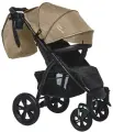 Детская прогулочная коляска Buba go Cross AIR с накидкой на ножки и аксессуарами: сумка-рюкзак для мамы, подстаканник, дождевик, москитная сетка (бежевый)