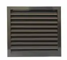 Решетка наружная вентиляционная 300х300 жалюзийная встраиваемая металлическая, коричневая, оцинкованная