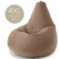 Кресло мешок Laavi Home кресло груша, размер ХXXXL, мебельный велюр, какао