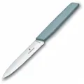 Нож кухонный VICTORINOX Swiss Modern с волнистой кромкой, лезвие: 10 см, серо-голубой