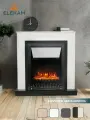 Камин электрический напольный ELEKAM Light Velar с порталом и очагом, с обогревом и имитацией огня