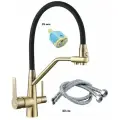 Смеситель для кухни OUTE бронза, однорычажный, с дополнительным выводом под фильтр питьевой воды, с аэратором, с гибким изливом.