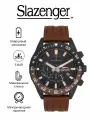 Наручные часы Slazenger, черный/коричневый
