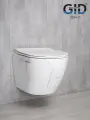 Безободковый подвесной унитаз под камень микролифт дюропласт Gid Ws2198