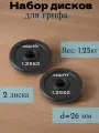 Блины для штанги чугунные STARFIT, вес 1,25 кг, набор 2 шт, d=26 мм