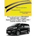 Ветровики, Дефлекторы окон PEUGEOT TRAVELLER I (2016-) минивэн / Ветровик стекол / Накладка на двери Пежо Тревелер