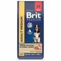 Сухой корм для собак с индейкой и телятиной Dog Adult Medium,15 кг BRIT PREMIUM