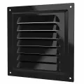 Решетка вентиляции Эра с сеткой, 150х150 мм, металлическая, черная