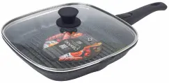 Сковорода-гриль Panairo Expa induction, 27х27 см, c крышкой и съемной ручкой, индукция (Exp-GRIL-27-Srus-K. sill-I)