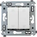 Выключатель двухклавишный DKC двухклавишный в стену, белое облако, Avanti