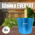 Шайка для бани EVEREST 5 литров, алюминий BLUE с деревянной ручкой