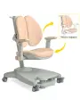 Детское компьютерное растущее кресло Ergokids Clever Duo Y-116 персиковое/серое