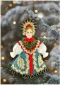 Новогодняя игрушка на елку Потешный Промысел. Елочная игрушка. Фарфоровая кукла-подвеска Русская красавица. Сувенир ручной работы