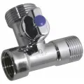 Кран шаровой СТМ, внутренняя-наружная-наружная резьба 1/2 x 3/4 x 1/2, бабочка