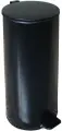 Ведро для мусора с педалью Титан Мета 30 л, с крышкой и педалью, круглое, черное, Титан, усиленное, кольцо под мешок, оцинкованная сталь, Т15364