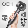 Профессиональный фен для волос Hair Dryer, 3 режима, 5 магнитных насадок, серый