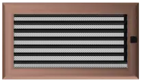 Решётка Оскар медная с жалюзи, 17х30, Kratki вентиляционная