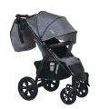 Прогулочная коляска Bubago Cross с накидкой на ножки и аксессуарами: сумка -рюкзак для мамы, подстаканник, дождевик, москитная сетка (серый)