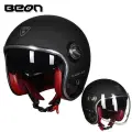 Винтажный мотоциклетный шлем Casco BEON B108A, мотоциклетный шлем beon 3/4, шлем с открытым лицом, мотоциклетный шлем, Ретро шлем, L, Черный, Унисекс