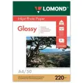 Комплект 10 шт, Фотобумага А4, 220 г/м2, 50 листов, двусторонняя, глянцевая, LOMOND, 0102089