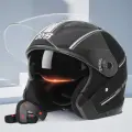 Шлем мотоциклетный, матовый черный, противозапотевающая линза