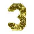 Пиньята Цифра 3 Золото