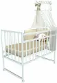 Детская кроватка для новорожденных ВДК Magico mini 02, колесо-качалка, массив березы, белый