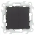 2 шт. Simon 24 Графит Двухклавишный выключатель с подсветкой 2450392-038