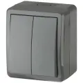 Выключатель ЭРА Эксперт двухклавишный влагозащищенный серый IP54 для открытой проводки (комплект из 3 шт)