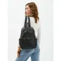 Рюкзак городской PouchMan, женский, натуральная кожа, 9 л, 26х32х12 см, черный