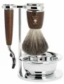 Бритвенный набор Muehle Rytmo, ясень, натуральный барсучий ворс, бритва Mach3, чаша