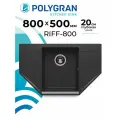 Кухонная мойка из искусственного камня Polygran RIFF-800 (№16 Черный)