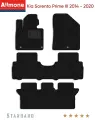 Ворсовые коврики для Kia Sorento Prime 3 (UM) 2014 - 2020 задний цельный, Стандарт, черные, 4шт / Киа Соренто Прайм 3