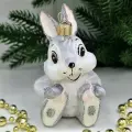 Irena-Co елочная игрушка, стекло Зайчик (Символ года 2023) (8,5х6х6см)